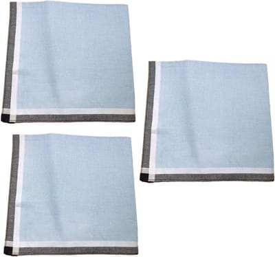 Katoenen Zakdoeken - Herbruikbare Doekjes - Formele Gelegenheden - Zachte Comfortabele Touch - 43x43cm 3 Stuks - Blauw Grijs Koffie
