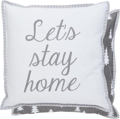 Clayre & Eef Kussenhoes LSH21 40*40 cm Grijs Katoen Vierkant Sierkussenhoes