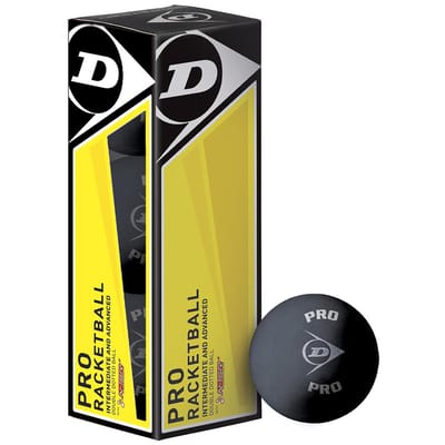 Dunlop Pro Racquetball Ballen (Verpakking van 3) (Zwart)