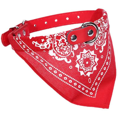 PU Kat Hondenhalsband Met Sjaal Voor Kleine Middelgrote Honden Chihuahua Corgi Puppy Verstelbare Halsbanden Huisdierbenodigdheden Accesorios Para Perros (Red,M-suit 7-15kg) rood