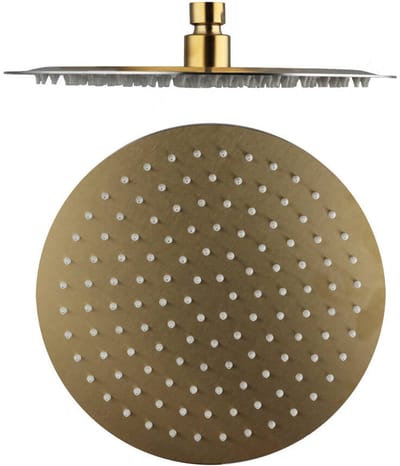 Hoofddouche Flat Rond 25cm Geborsteld Goud