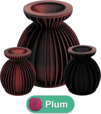 Elin moderne vaas – Decoratieve vaas - Plum - 3d geprinte vaas – geschikt voor droogbloemen - 20CM