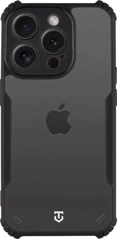 Tactical Stealth hoesje - Geschikt voor iPhone 15 Pro - Clear Black