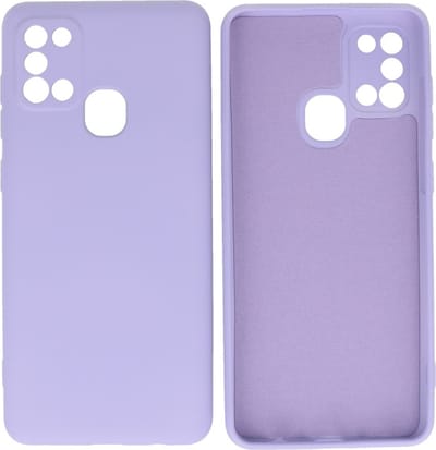 Hoesje Geschikt voor de Samsung Galaxy A21s - Fashion Color Backcover Telefoonhoesje - Paars