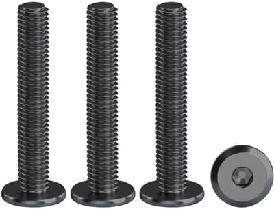 20 Stuks M4 X 35mm RVS Schroeven met Zwarte Platte Kop en Zeskantgat voor Meubels en Klussen