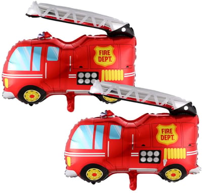JHUBERS- Decoratieballonnen 2 stuks - Brandweerauto Ballonnen - Feestdecoratieballonnen - Herbruikbare Ballonnen - Creatieve Designballonnen - Aluminiumfolie 80 x 87 cm - Feestballonnen