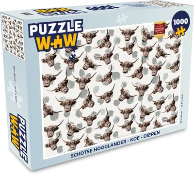 Puzzel Schotse hooglander - Koe - Dieren - Legpuzzel - Puzzel 1000 stukjes volwassenen