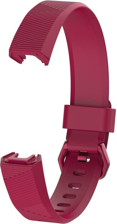 KELERINO. Siliconen bandje geschikt voor Fitbit Alta (HR) - Gespsluiting - Donker Rood - Small