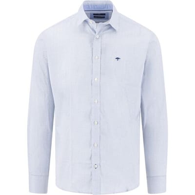 Fynch-Hatton Overhemd Essential Premium Mini Pattern Kent Collar Harbor Blue / male