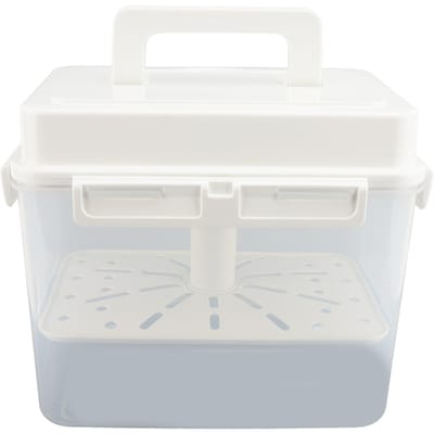 Kimchi Container 4L Grote Capaciteit PP met Persplaat en Handvat Luchtdichte Augurkenpot voor Gezouten Groente L white
