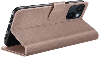 Zanae, Hoesje geschikt voor iPhone 14 - Wallet Case & Magneetsluiting, Taupe