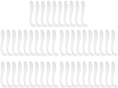 kunstaas voor vissen, 5 cm, crème, zachte silicone, 50 stuks