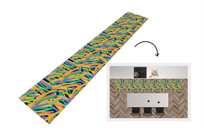 Keukenloper - Loper keuken - Jungle - Patronen - Abstract - 300x50 cm - Keukenloper vinyl