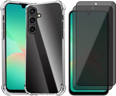 Hoesje geschikt voor Samsung Galaxy A17 5G / A26 - 2x Privacy Screenprotector Volledig Dekkend Glas - Shockproof Transparant