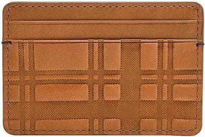 Heren Card Holder - Kaarthoesje Portemonnee - Pasjes Opbergen - Eco-Leer Materiaal - 10 cm Lengte - Camel