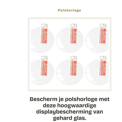 Dailygoods- Displaybescherming Ultradun - 6 Stuks - Gehard Glas - Rond - Anti-bul-bescherming - Transparant - 0,33 mm Dikte - Horloge Protector