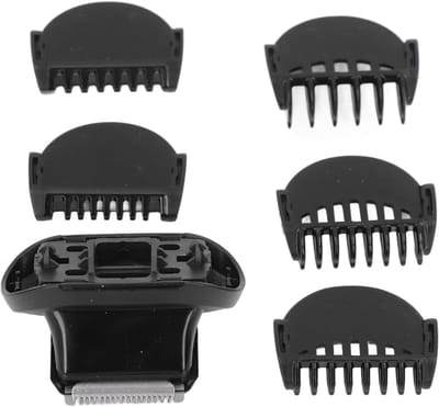 Vervangbare Trimmerkop met 5 Opzetstukken en Kammen van 1-7 mm voor Baard en Snor, Geschikt voor Diverse Series