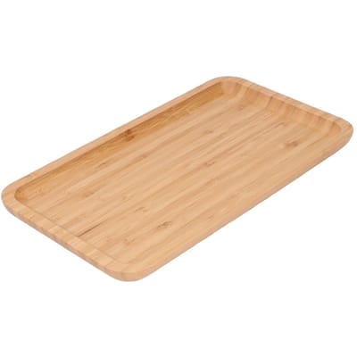 Badkamer Vanity Dienblad Cosmetica Opbergruimte Make-up Organizer Rechthoekig Bamboe Hout Modern Huisdecor beige