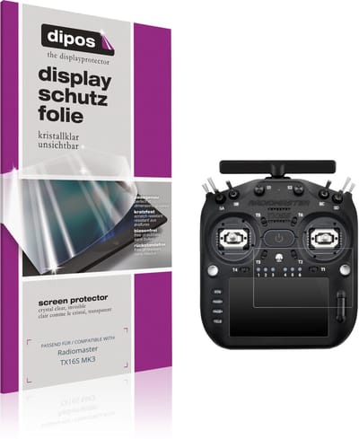 dipos – 2x Beschermfolie geschikt voor Radiomaster TX16S MK3 | Krasbestendige & heldere Screenprotector Ultra-Thin