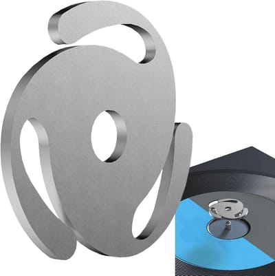 45 Toeren Adapter - Platenspeler Inlegstuk - Muziek Luisteren - Verbeterde Stabiliteit - 37x2mm - Zilver