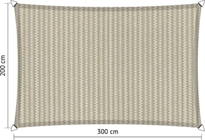 Shadow Comfort® Rechthoekige Schaduwdoek - UV Bestendig - Zonnedoek - 200 x 300 CM - Sahara Sand