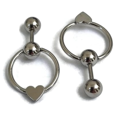 Aramat Jewels | Piercings | Zilverkleurige Helixpiercing met Hartje - Chirurgisch Staal | | | |6mm | Staal | Volwassenen | Verkleurd niet