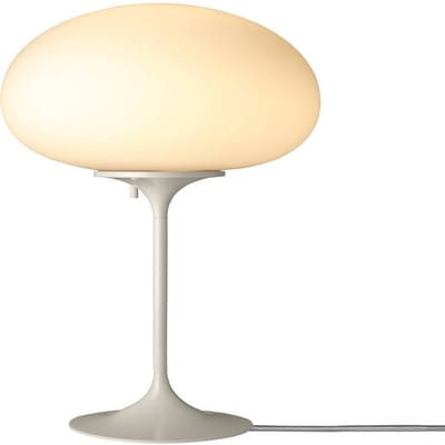 Gubi tafellamp Stemlite, kiezelgrijs, hoogte 42 cm, dimbaar