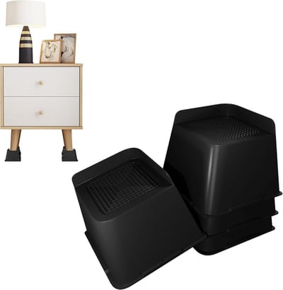 4 Stuks Plastic Bedverhogers 7,5 Cm Hoog L-Type Ruimtebesparende Meubelverhogers Flexibele Meubelverhogers Set Stabiele Verhogingsvoeten Verlengstukken Voor Meubels Bank, Bed, Tafel, Stoel NAIZY