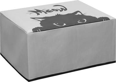 kwmobile hoes geschikt voor Canon Pixma TS5150 / 5151 / MG 2555 / Pixma MG2551S - Beschermhoes voor printer - Cover in grijs / zwart - Kat Meow design