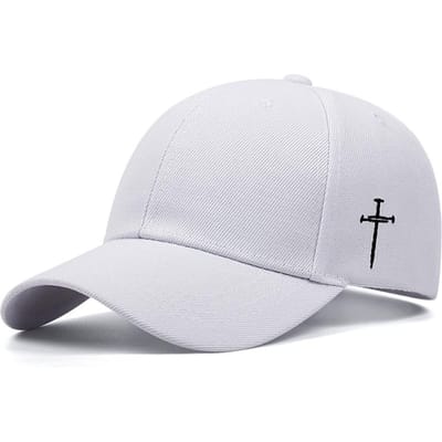 Nieuwe Baseballpet met Borduurwerk van een Kruis aan de Zijkant, Eenvoudige Hiphop Pet van Hoge Kwaliteit voor Mannen en Vrouwen, Decoratieve Zonneklep voor Buitensporten white