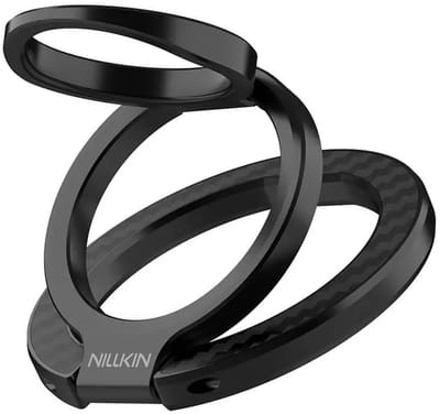 Nillkin FiberSnap Magnetic Ring Stand - Magnetische Ring Houder Standaard - Compatibel met MagSafe - Aramidevezel - Uitklapbare Kickstand - Zwart