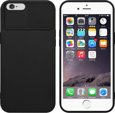 Cadorabo Hoesje geschikt voor Apple iPhone 6 PLUS / 6S PLUS in Bonbon Zwart - Beschermhoes van flexibel TPU-silicone Case Cover en met camerabescherming