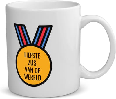 Akyol - liefste zus van de wereld koffiemok - theemok - Zus - de liefste zus - verjaardagscadeau - verjaardag - cadeau - cadeautje voor zus - zus artikelen - kado - geschenk - gift - 350 ML inhoud