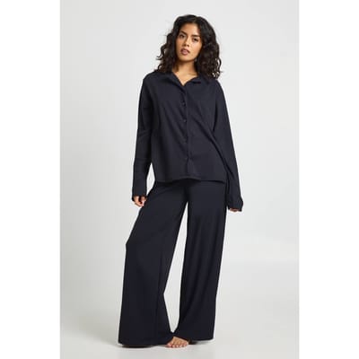 boohoo Dames Super Zachte Pyjama Set met Lange Mouwen Top & Broek | Black | Maat: 6