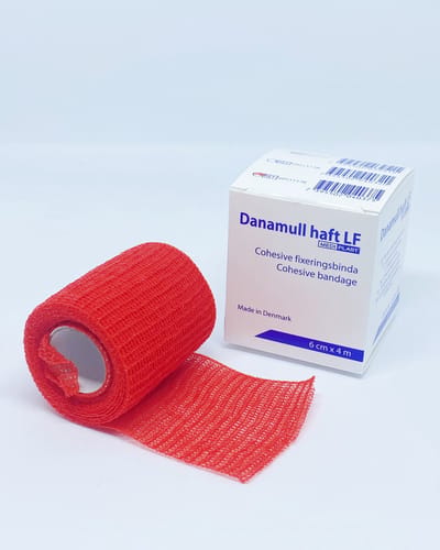 Danamull Haft Zelfklevend Fixatiewindsel rood 6cm x 4m  -  5 stuks