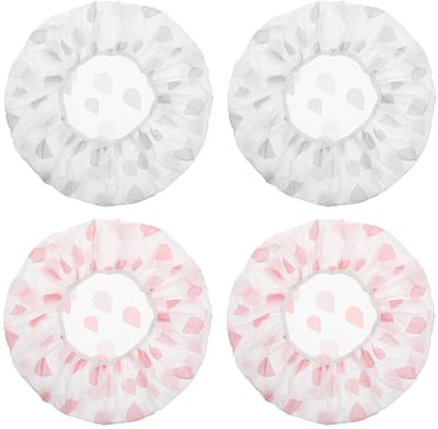 Dailygoods- Afdekhoezen 4 stuks - Deksel 28 cm - EVA - Grijs/Roze - Bakaccessoire - Ideaal voor levensmiddelen - Deksels