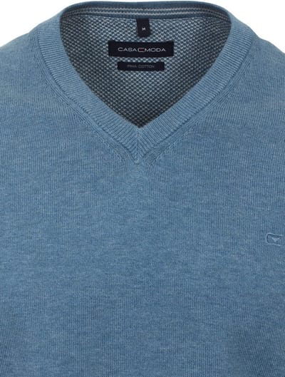 Casa Moda Heren Trui Met V-Hals Pima-Katoen 004430-196 Blauw - M
