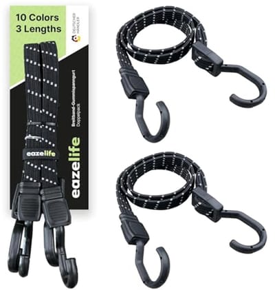 Verstelbare Rubber Spanbanden Set van 2 - Sterk en Duurzaam voor Auto, Fiets en Outdoor (10 Kleuren, 4 Lengtes)