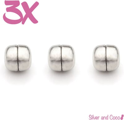 SilverAndCoco® - Hijab Magneten | Magneet voor Hoofddoek - Zilver (3 stuks) + opberg tasje