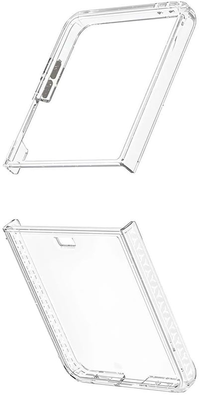 Force Case, Hoesje geschikt voor Galaxy Z Flip 7 - Duo Series Glitter & Gerecycled & Anti-Shock, Transparant