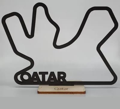 F1 Circuit Qatar - 19x25cm - Naturel - Black - Silhouette