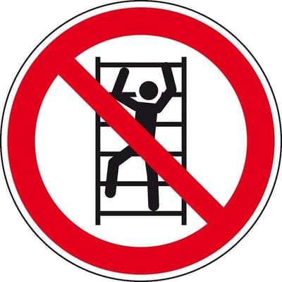 Verboden te klimmen bord - kunststof - P009 200 mm