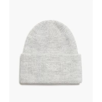 Superdry Zachte Geribbelde Beanie Lichtgrijs Grootte: 1SIZE