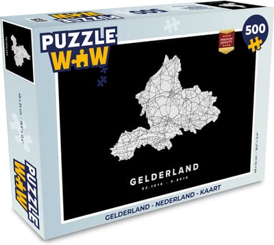 Puzzel Gelderland - Nederland - Kaart - Legpuzzel - Puzzel 500 stukjes
