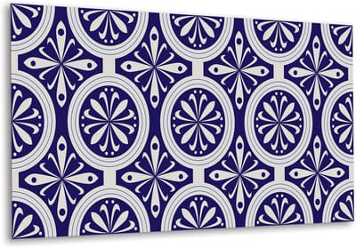 Tulup PVC Wandpaneel - Veren Vinyl Wandpaneel - 100 cm x 50 cm - Blauw Wandbekleding Vinyl - 1 stuk - PVC Muurpaneel - Mozaïek Muurpaneel - Wandpaneel PVC - Plaktegels Keuken en Badkamer