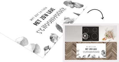 Keukenloper - Loper keuken - Moederdag cadeautje - Quotes - Schoonmoeder - Moederdag - zwart wit - 120x60 cm - Keukenloper vinyl