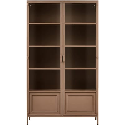 WOOOD Ronja Vitrinekast - Metaal - Military Brown - 189x110x43
