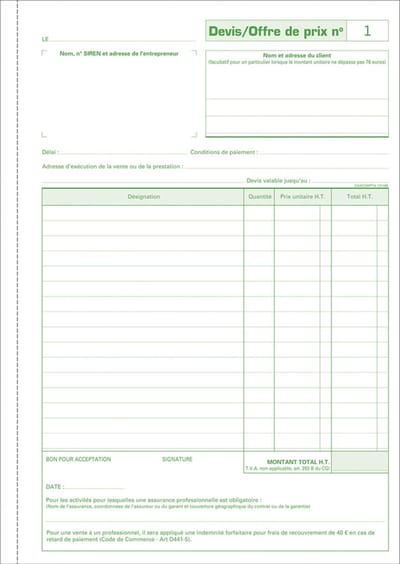 Exacompta Doorschrijfpapier Bon voor Bestek van Autohandelaars 29,7x21cm 50 zelfkopiërend papier dupli. - - 13148E