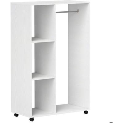Armoire - MUVOE - 1 porte-manteau - 3 étagères - Blanc - 80 x 40 x 128 cm blanc