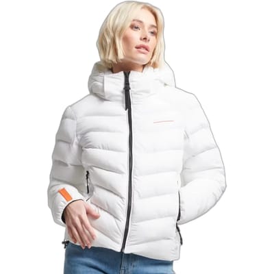 Superdry - Gewatteerd jack van microvezel met capuchon - Dames - Gewatteerde jassen
